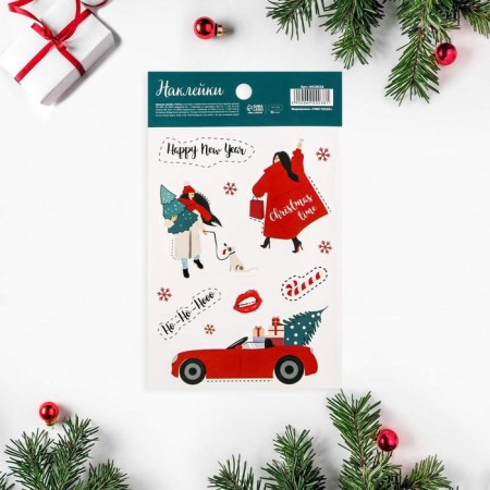 Paper stickers Ho-Ho-HO, 11 x 18 cm, New Year