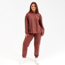 Women's costume (jumper, trousers) minku: casual collection chocolate color, size 52