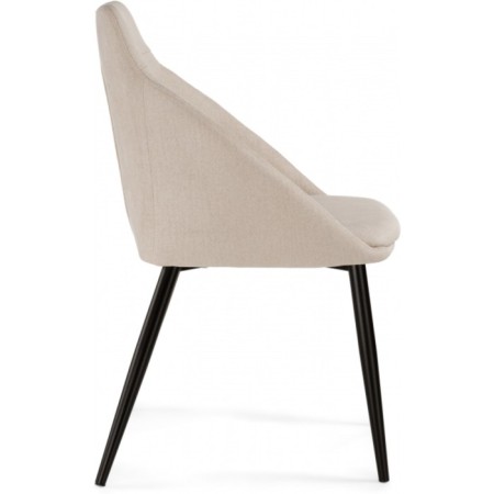 Stool on a metal frame fus metal/fabric, black/beige 58x50x85 cm-2