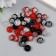 Buttons plastic on midnight "Silver butterfly" Color Mix set 40 pcs 1.2x1.2 cm