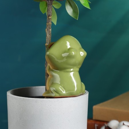 Waxing for home plants and garden "Frog" Kungur ceramics, 0.1l, 16cm, Green-3