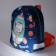 Baby backpack on a zipper, a reflective strip, blue color