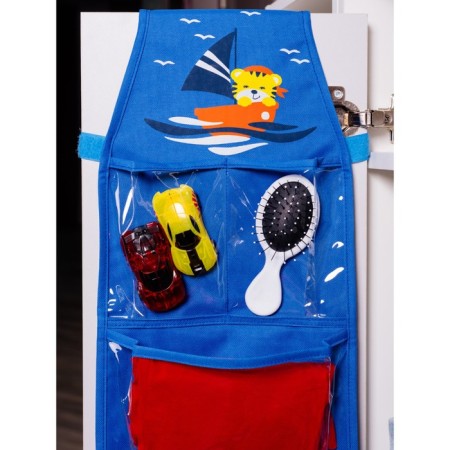 Pockets in the kindergarten "Tigerok", for a children's locker, 83x24 cm, blue-6