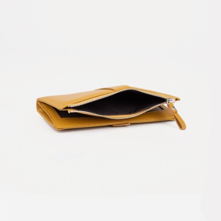 Women's wallet on the button, yellow color-2