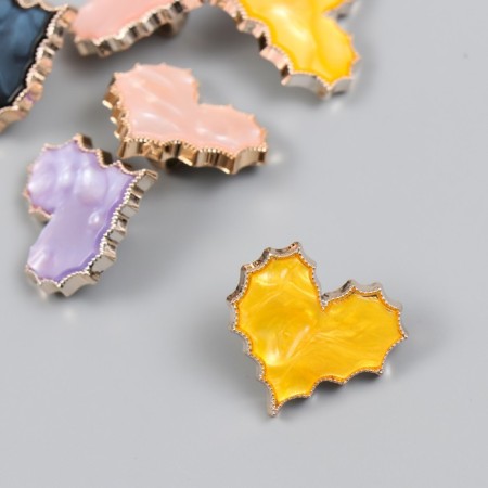 Button plastic for creativity "Stone Heart" mix 2.5x2.9x1 cm-1