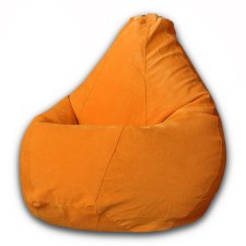 The hand-bag “Pear” is positive Modus, size XXL, diameter 105 cm, height 130 cm, velor, color orange color