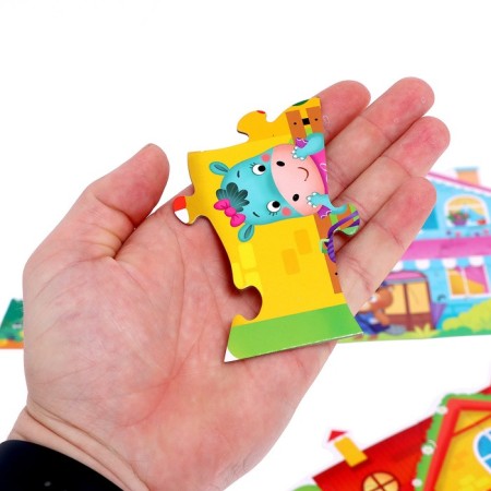 Figure puzzles 4 in 1 "Funny animals", 9, 12, 15, 20 elements-7