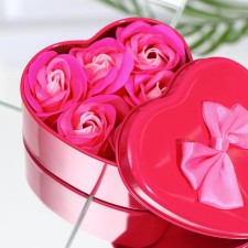 Soap roses, three -color, set of 6 pcs.