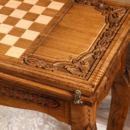 Lomber folding “chess and backgammon” table, walnut array, 70x60x30 cm, Armenia-5