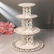 Cake stand, 4-tier, wood, collapsible, h = 46 cm, d = 19,24,29,37 cm