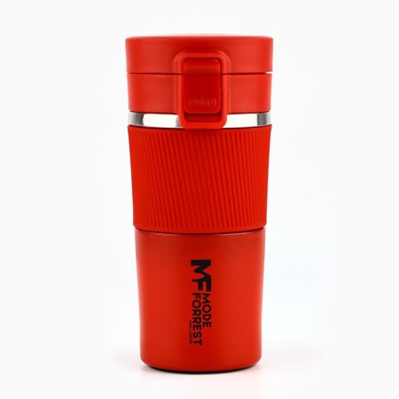 Thermostatic with the Mode Forrest button, 380 ml, the color is red, it retains heat of 6-8 hours
