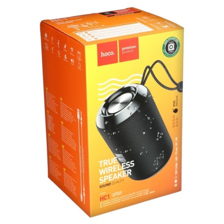 Portable column Hoco HC1, 5 W, 1200 mAh, BT5.0, Microsd, USB, AUX, FM radio, black-7