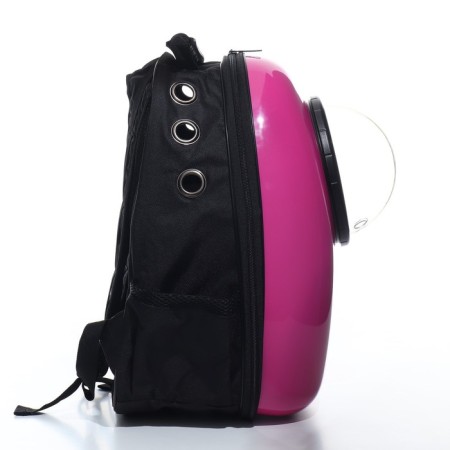 A backpack for carrying animals with a viewing window, 32 x 25 x 42 cm, purple-7