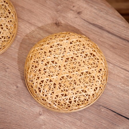 VAZ with a lid weaved, from bamboo 20x20x11 cm-4