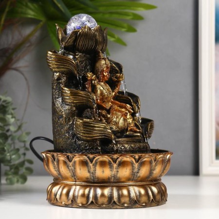 The desktop fountain from the network, Parvati and lotuses backlighting 29x19.5x19.5 cm-2