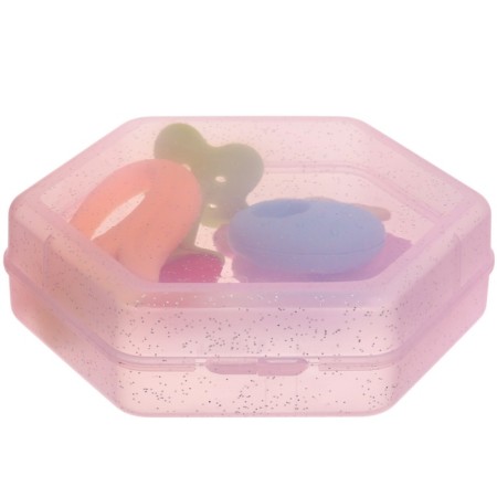 A set of silicone teeters "berry", with a rattle, 4 pcs., In the case, crumb I-18