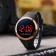 Men's washing watches, d-4.3 cm, silicone strap 23.5 cm, black