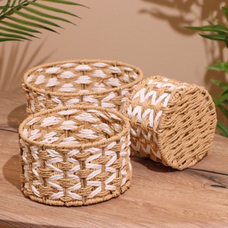 Set of wicker baskets, 3 pcs, 23x19x15 cm-1