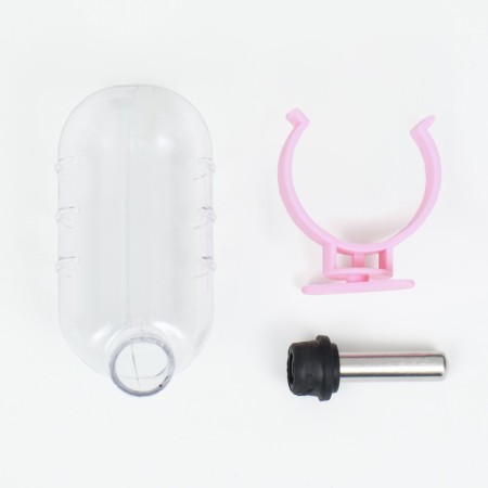 Drill for rodents with a metal nose, 60 ml, transparent with pink fastening-7