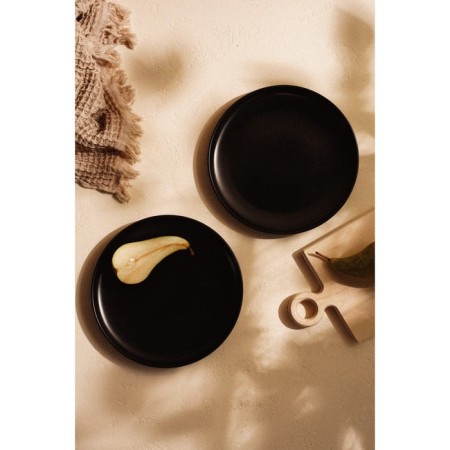Set of porcelain plates SL Home "Dark", D = 25.5 cm, black color-6