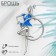 Brooch "Gymnast with a hoop", blue color in silver