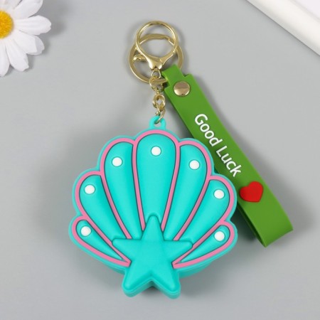 A keychain wallet with a carbine, strap silicone "Shell with asterisk" 3.5x10.3x10.5 cm