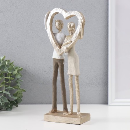 Polystone souvenir "in love with a big golden heart" 12.5x8x29.5 cm-2