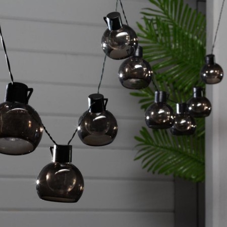 Garland “era” “thread” 3.8 m with nozzles “light bulbs”, IP44, dark thread, 10 LED, white glow, 1 mode, solar battery-1