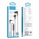 Hoco M102 headphones, wired, vacuum, microphone, 1.2 m, black