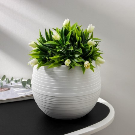 Flower pot "Japan", 2 l, white color