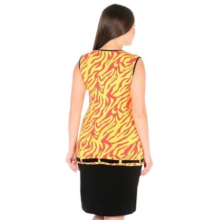 Women's dress, size 48, yellow-red color-2