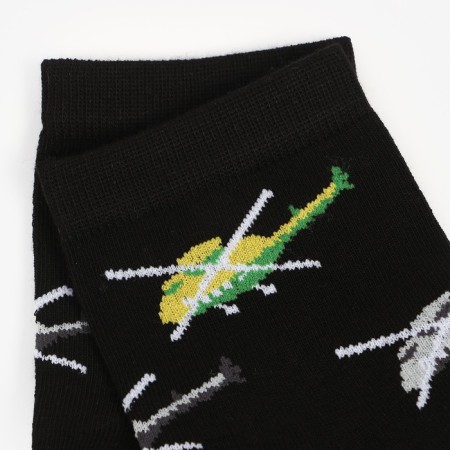 Male socks, black color/helicopters, size 44-45-2