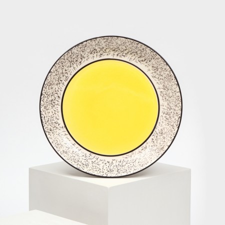 Ceramic plate "Persia", flat, 25 cm, yellow, 1 variety, Iran-4
