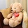Soft toy "Bear" with heart, 80 cm, beige color