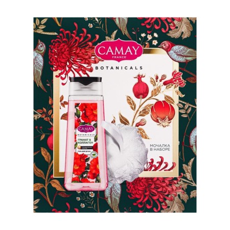 Gift set Female Camay "Pomegranate flowers": shower gel, 250 ml + washcloth-3