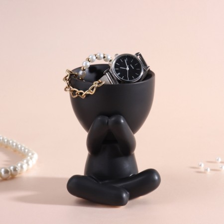 Interior subject "Mr. Green" A lover of silence 9.8*6.7*8 Black ceramics