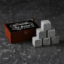 Visisky whiskey stones, in a casket with a magnet, natural steat, 6 pcs