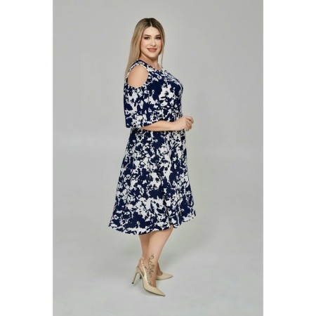 Women's dress, size 56, dark blue color-1