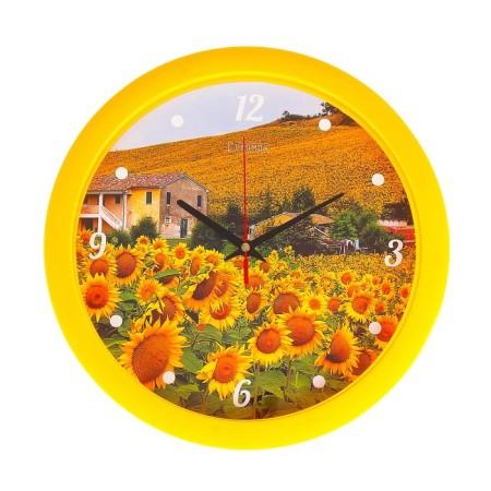 Wall clock, D-28 cm, interior, "sunflower", silent