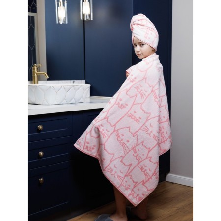 Terry towel KitTens, size 70x130 cm, pink color-10