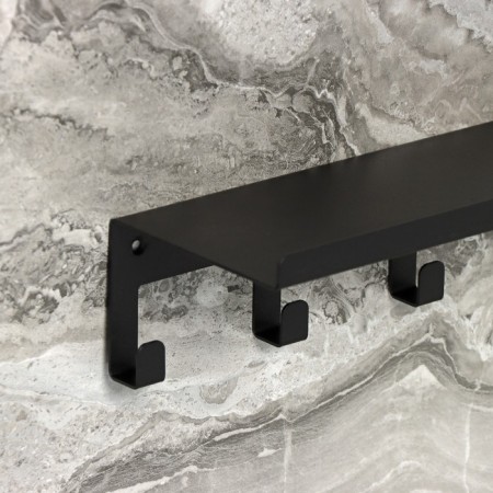 Shelf with hooks "Loft Art", 50 × 11 × 7.5 cm, black color-4