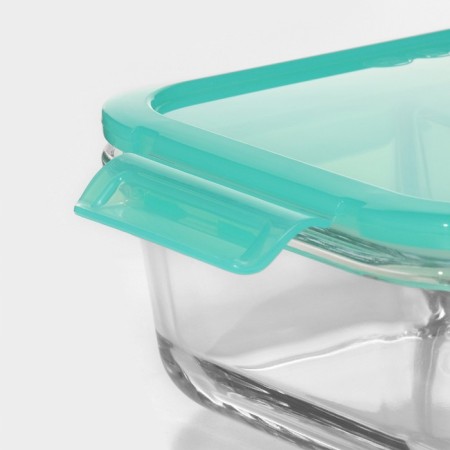 Glass Lockie & Lock Food, 1010 ml, 2 sections, green cover-3