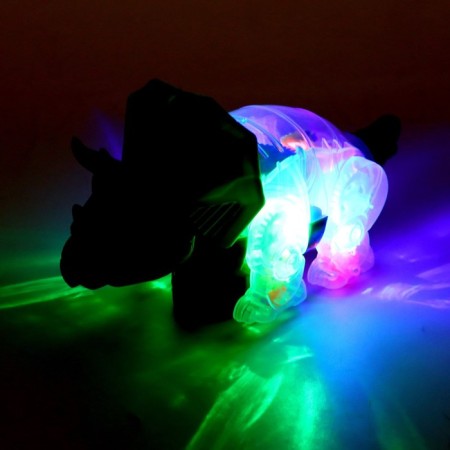 Dinosaur "gears", light and sound, works from batteries, green color-3