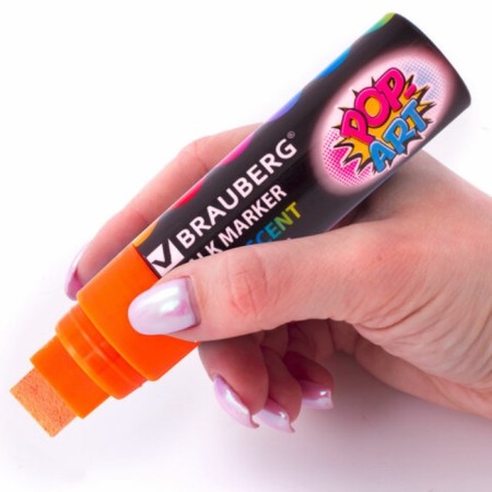 Cretaceous Brauberg "Pop-Art", 15 mm, dry, for smooth surfaces, orange-5