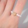Ring "heart", white color with gold