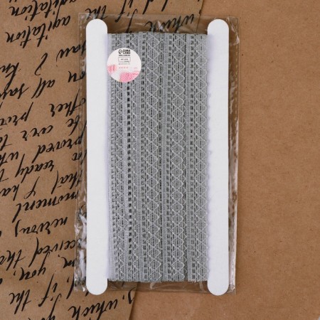 Capricon lace, 12 mm × 10 ± 1 m, light gray color-3