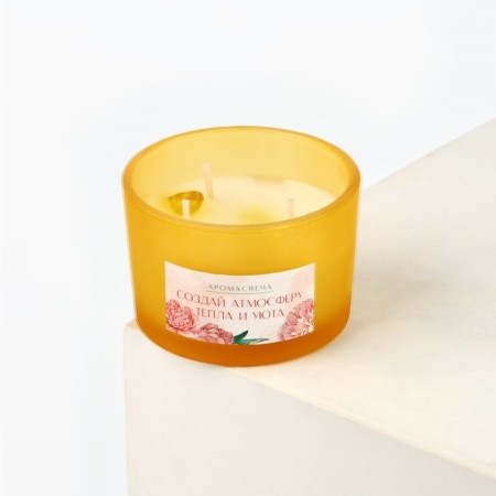 Aromatic candle with natural stones "Create an atmosphere": flowers, 5 x 7.5 cm.-5