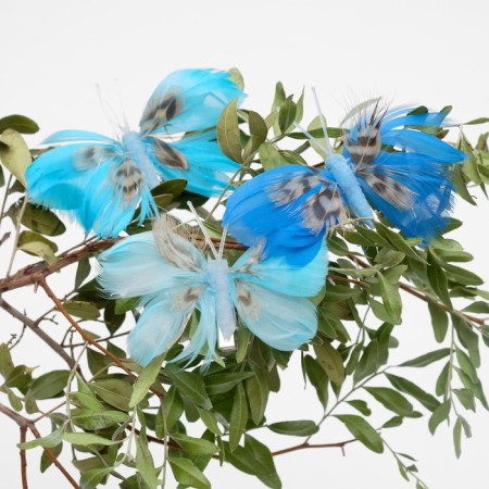 A butterfly for decor and floristry, on a clothespin, plastic, mix, 1 pc., 8 x 7 x 1 cm-1
