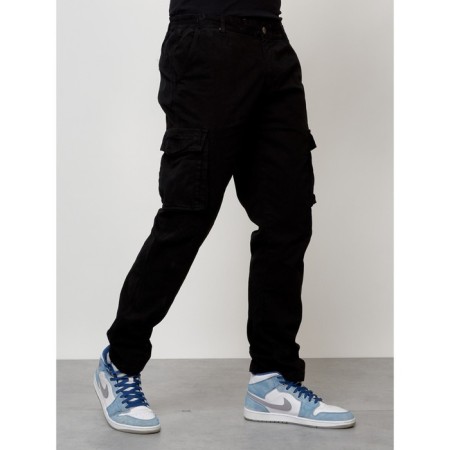 Cargo jeans male, size 50-52, black color-5