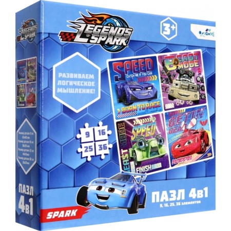 Puzzle 4 in 1 Four Friends, 9, 16, 25, 36 elements